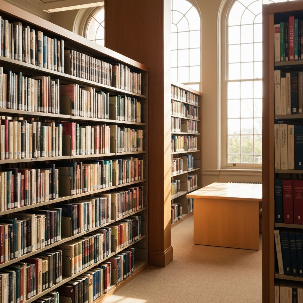 Professional institutional setting suggesting research and expertise