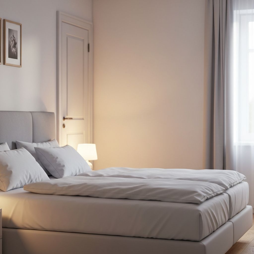 Peaceful bedroom suggesting restful sleep and recovery